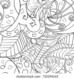 Tracery seamless pattern. Mehndi design. Ethnic monochrome binary doodle texture. Curved doodling black and white background. Vector