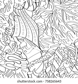 Ocean Coloring Page Stock Vector (Royalty Free) 500407726 | Shutterstock