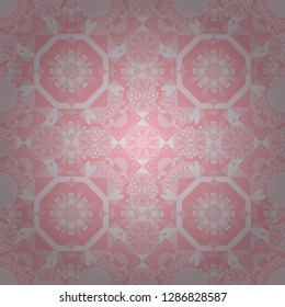 Tracery seamless pattern in Mehndi style. Curved doodling background. Ethnic colorful doodle texture in purple, pink and violet colors. Vector illustration.