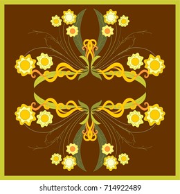 Tracery with yellow flowers 