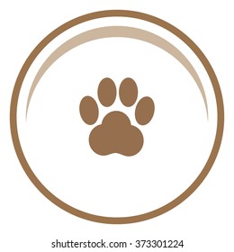 Traces of animal paw vector icon.