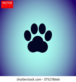 Traces of animal paw vector icon.