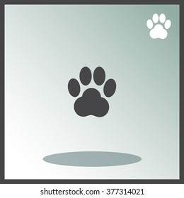 Traces of animal paw vector icon.