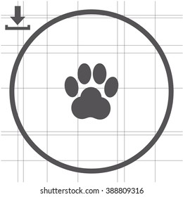 Traces of animal paw vector icon.