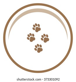 Traces of animal paws vector icon.