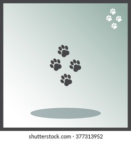 Traces of animal paws vector icon.