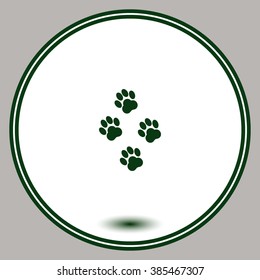 Traces of animal paws vector icon.
