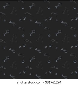 Traces of animals. Clutter. Animals. Seamless pattern. Vector illustration.