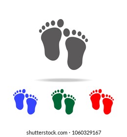 traces of baby feet icon. Elements of baby and baby tools multi colored icons. Premium quality graphic design icon. Simple icon for websites, web design, mobile app, info graphics on white background