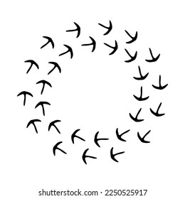 Traces of birds icon vector. Chicken steps illustration sign. Footprints symbol or logo.