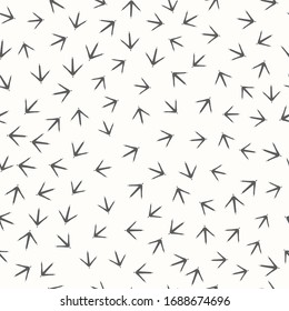 Traces of birds. Seamless vector texture. Random chaotic.