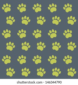 Traces of Cat Textile Pattern. Vector seamless.
