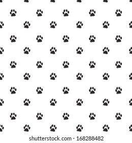 Traces of Cat Textile Pattern. Vector seamless