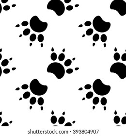 Traces of cat Textile Pattern. Vector seamless.