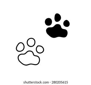 traces of the cat's paws. isolated on white background. vector design