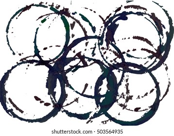 traces, circles, watercolor