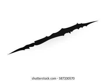 Traces of claw scratch. Isolated on white background. Vector illustration, eps 10.
