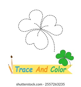 Traces and colors for children. clover object