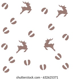 Traces of a deer.Vector illustration
