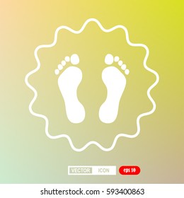 traces of feet, icon, vector