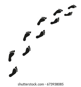 Traces of a man on a white background