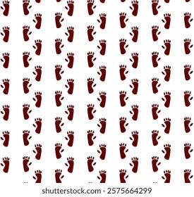 Traces of monkey seamless pattern. Vector graphic line illustration