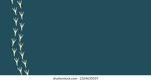Traces of Pets. Paw vector foot trail print of chicken or hen . Chicken Paw background and wallpaper vector. seamless pattern background.ฺ Hen foot.