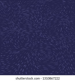 Traces of stars in the dark sky imitation. Ink grunge circle pattern. Hand drawn brush background. Vector illustration.
