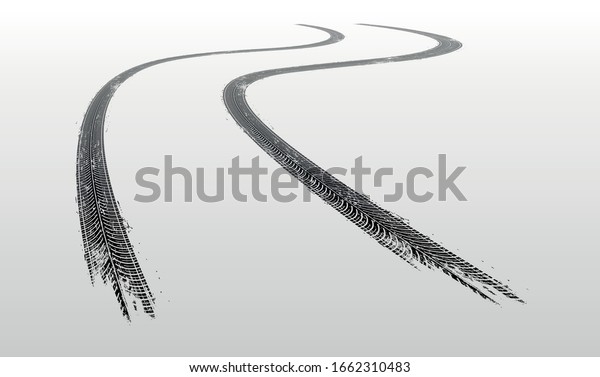 Traces from tires.\
Vector illustration.
