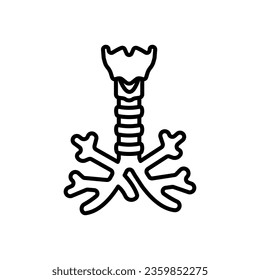 Trachea icon in vector. Illustration