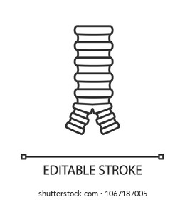 Trachea linear icon. Thin line illustration. Windpipe. Contour symbol. Vector isolated outline drawing. Editable stroke