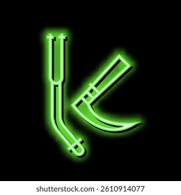 tracheal intubation tools neon light sign vector. tracheal intubation tools illustration
