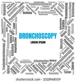 Tracheobronchoscopy Word Cloud. Bronchoscopy Medical Vector Collage Made of Popular Tags