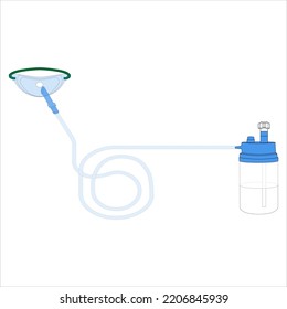 Tracheostomy mask with hose and humidifier cup