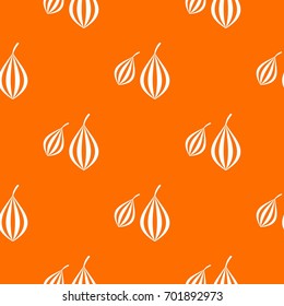 Trachyspermum ammi pattern repeat seamless in orange color for any design. Vector geometric illustration