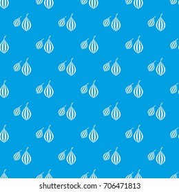 Trachyspermum ammi pattern repeat seamless in blue color for any design. Vector geometric illustration
