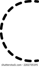 Tracing Alphabet letter C prewriting dotted line element for kindergarten, preschool and Montessori school kids worksheet for handwriting practice activity.
