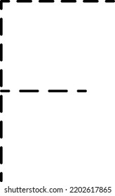 Tracing Alphabet letter F prewriting dotted line element for kindergarten, preschool and Montessori school kids worksheet for handwriting practice activity.
