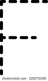 Tracing Alphabet letter F prewriting dotted line element for kindergarten, preschool and Montessori school kids worksheet for handwriting practice activity.
