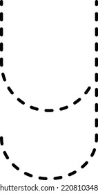 Tracing Alphabet lowercase small letter y prewriting dotted line element for kindergarten, preschool and Montessori school kids worksheet for handwriting practice activity.