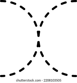 Tracing Alphabet lowercase small letter x prewriting dotted line element for kindergarten, preschool and Montessori school kids worksheet for handwriting practice activity.