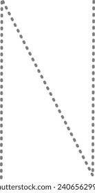 Tracing alphabet N , N dashed line alphabet
