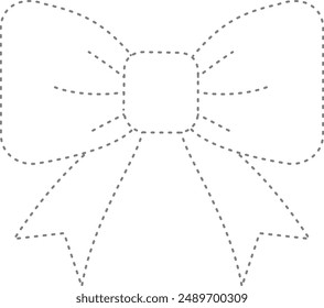 Tracing bow, tracing ribbon for design worksheet for kindergarten.