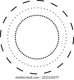 Tracing circle shape lines element for preschool, kindergarten and Montessori kids prewriting and drawing activities in vector illustration