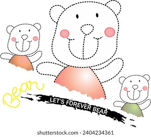 tracing and coloring the bear and friends