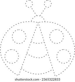 Tracing coloring bug for Kids, pre school worksheet, Tracing drawing bug.