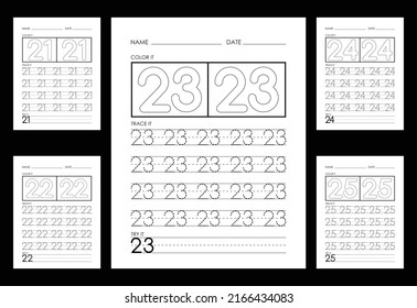 Tracing And Coloring Numbers Worksheets Learn Numbers.