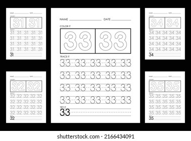 Tracing And Coloring Numbers Worksheets Learn Numbers.