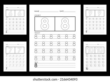 Tracing And Coloring Numbers Worksheets Learn Numbers.
