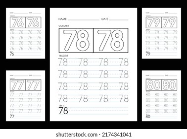 Tracing And Coloring Numbers Worksheets Learn Numbers.